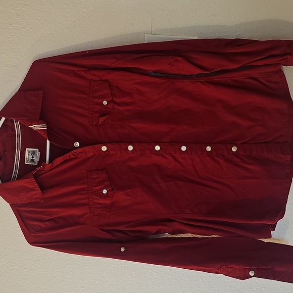 Converse One Star  brick red button up blouse Size MEDIUM - Picture 1 of 4